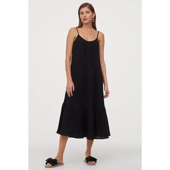 Summer Dress Midi Crinkle Cotton - Picture 5 of 7